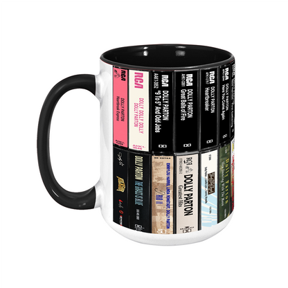 Dolly Parton Albums Cassette Retro Collection Extended Version Accent Mug