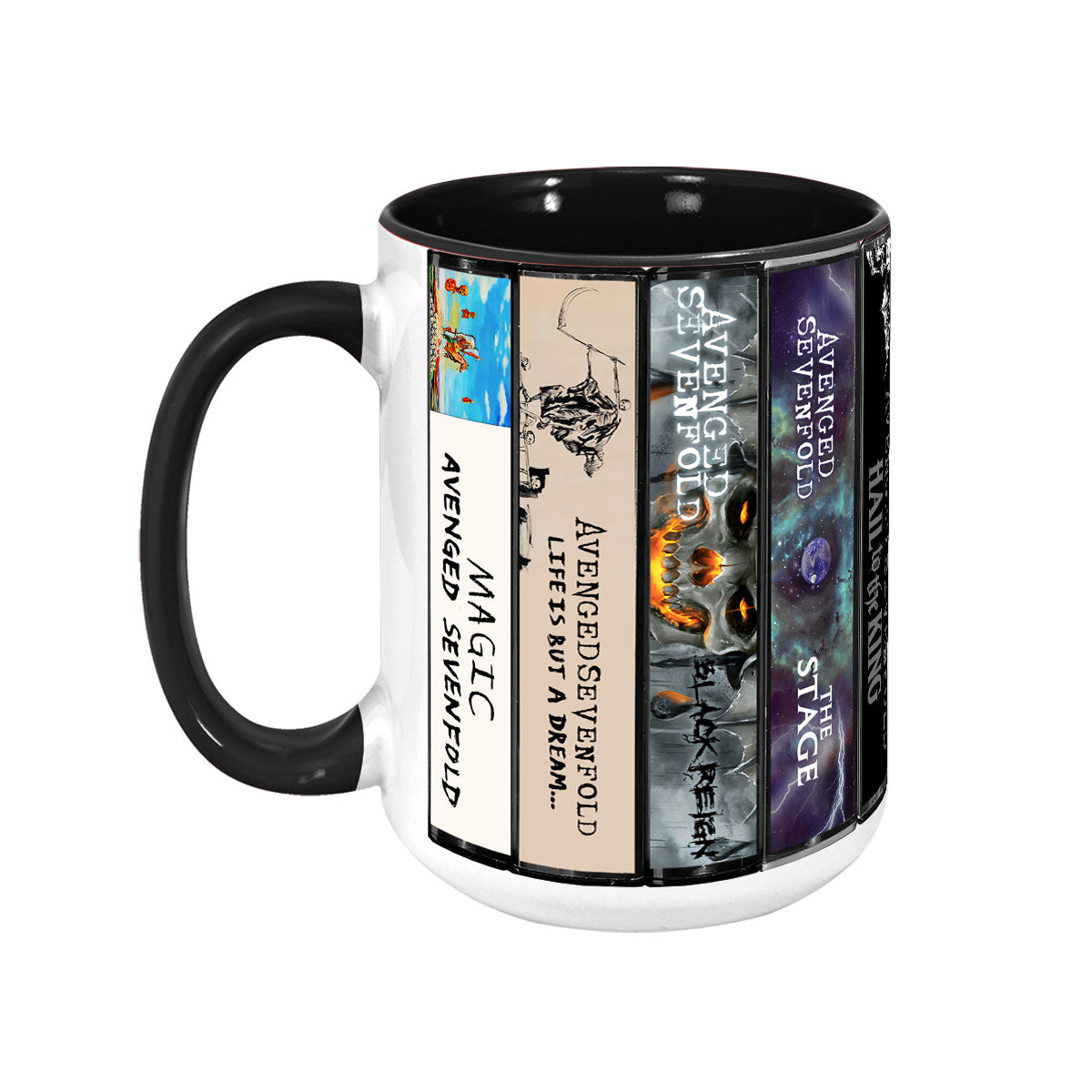 Avenged Sevenfold Albums Cassette Collection Retro Accent Edge-to-Edge Printed Mug