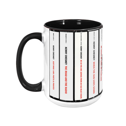 Kenny Chesney Albums Cassette Collection Retro Accent Mug