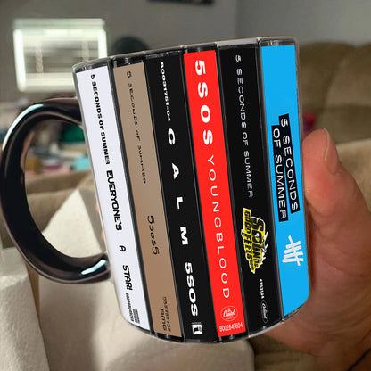 5 Seconds of Summer Albums Cassette Collection Retro Accent Mug