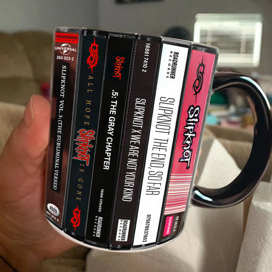 Slipknot Albums Cassette Collection Retro Accent Edge-to-Edge Printed Mug