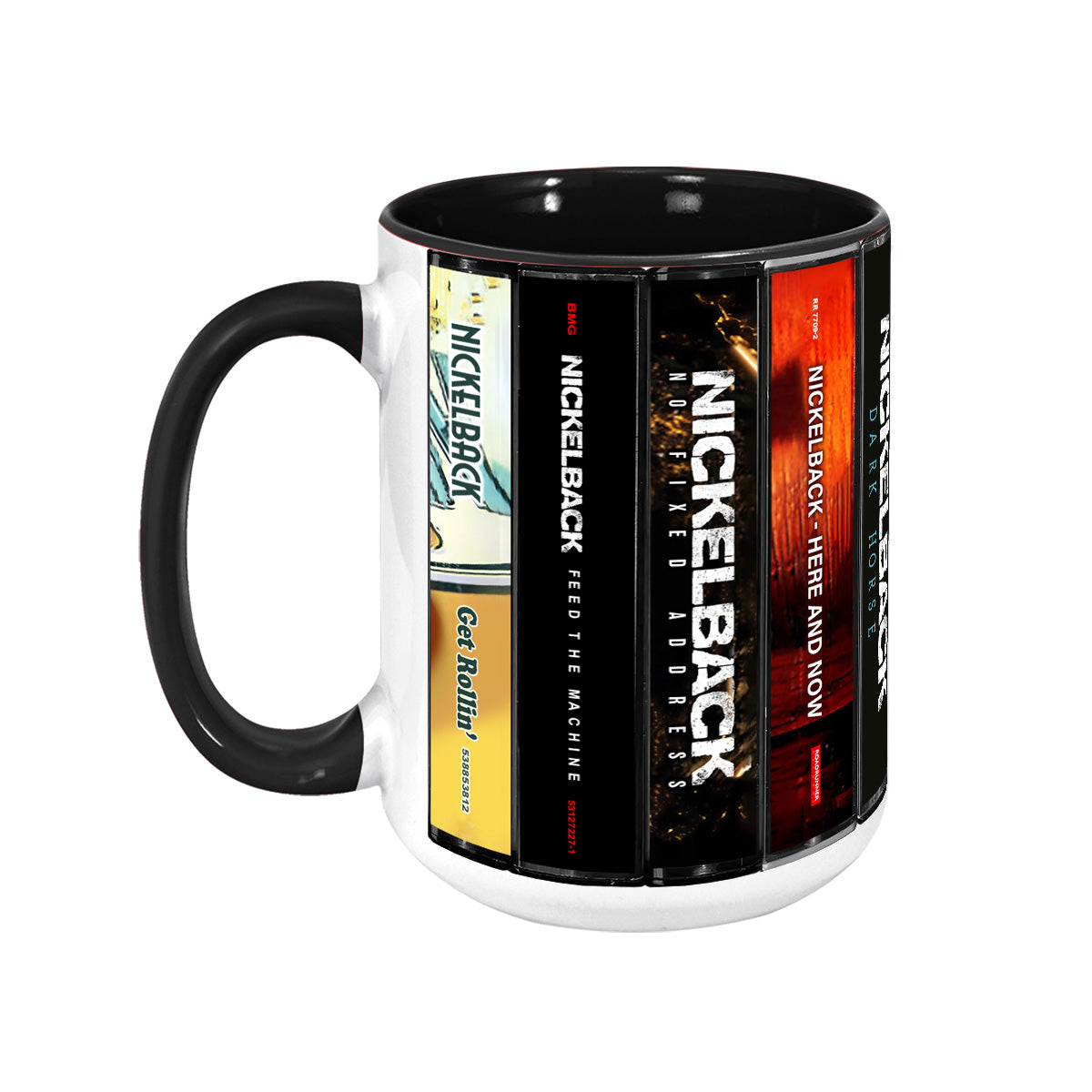 Nickelback Albums Cassette Collection Retro Accent Mug