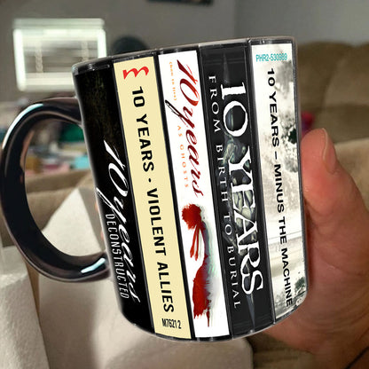 10 Years Albums Cassette Collection Retro Accent Mug