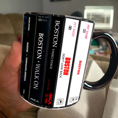 Boston Albums Cassette Collection Retro Accent Edge-to-Edge Printed Mug