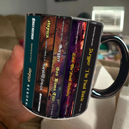 Stryper Albums Cassette Collection Retro Accent Edge-to-Edge Printed Mug