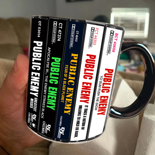 Public Enemy Albums Cassette Collection Retro Accent Mug