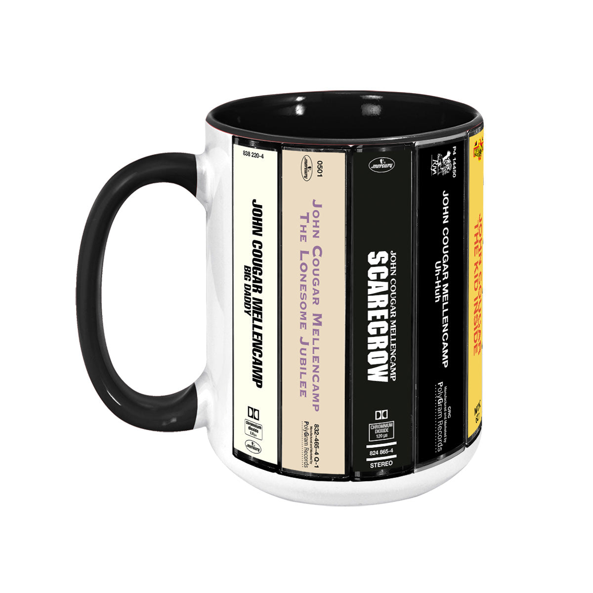John Mellencamp Albums Cassette Collection Retro Accent Mug