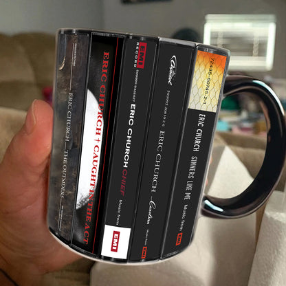 Eric Church Albums Cassette Collection Retro Accent Mug