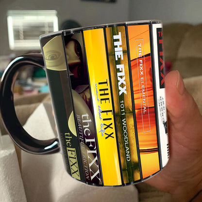 The Fixx Albums Cassette Collection Retro Accent Edge-to-Edge Printed Mug