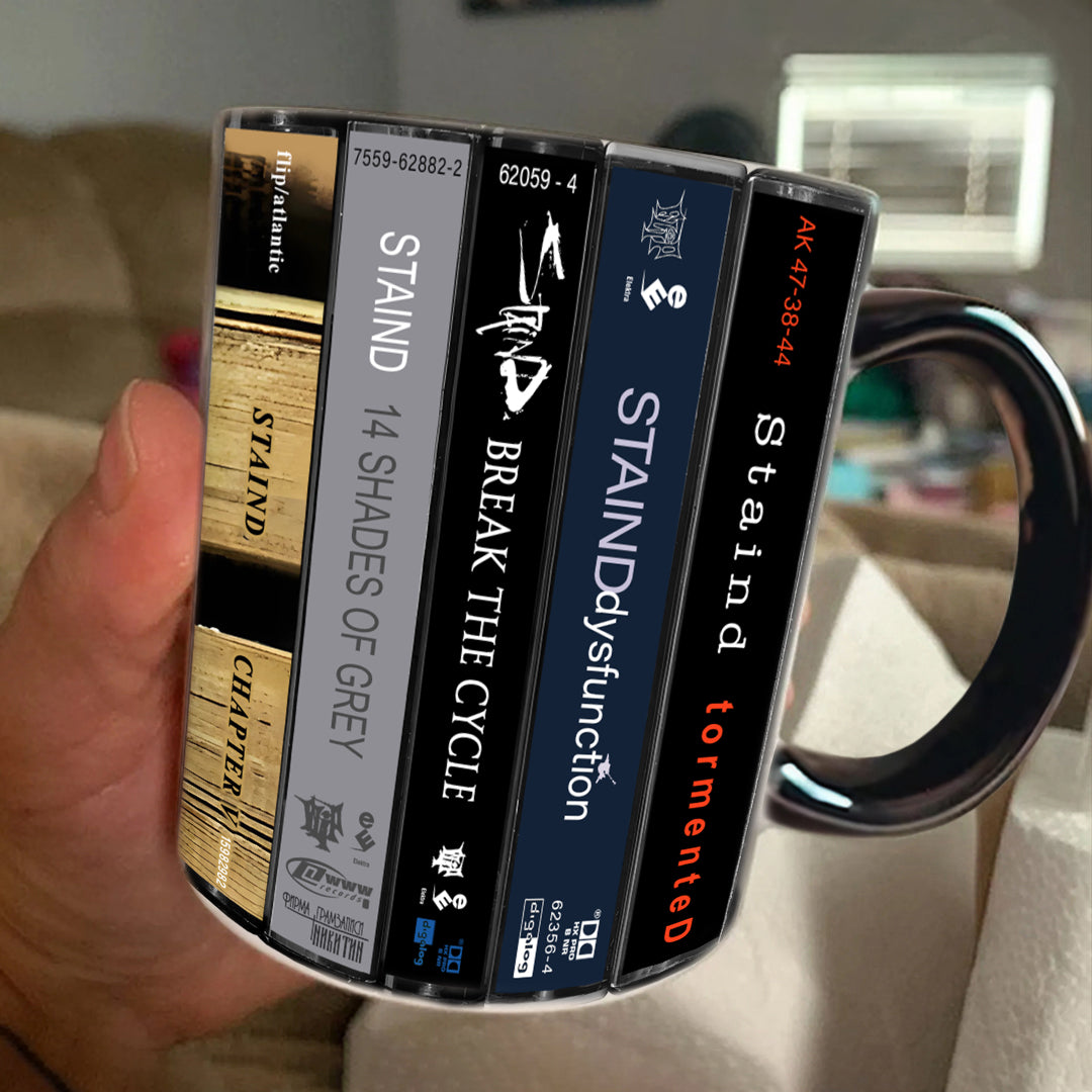 Staind Albums Cassette Collection Retro Accent Mug