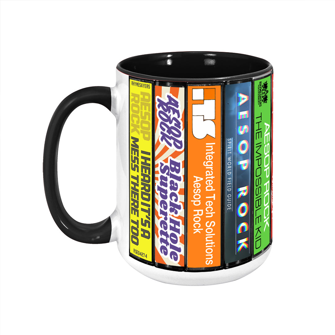 Aesop Rock Albums Cassette Collection Retro Accent Mug