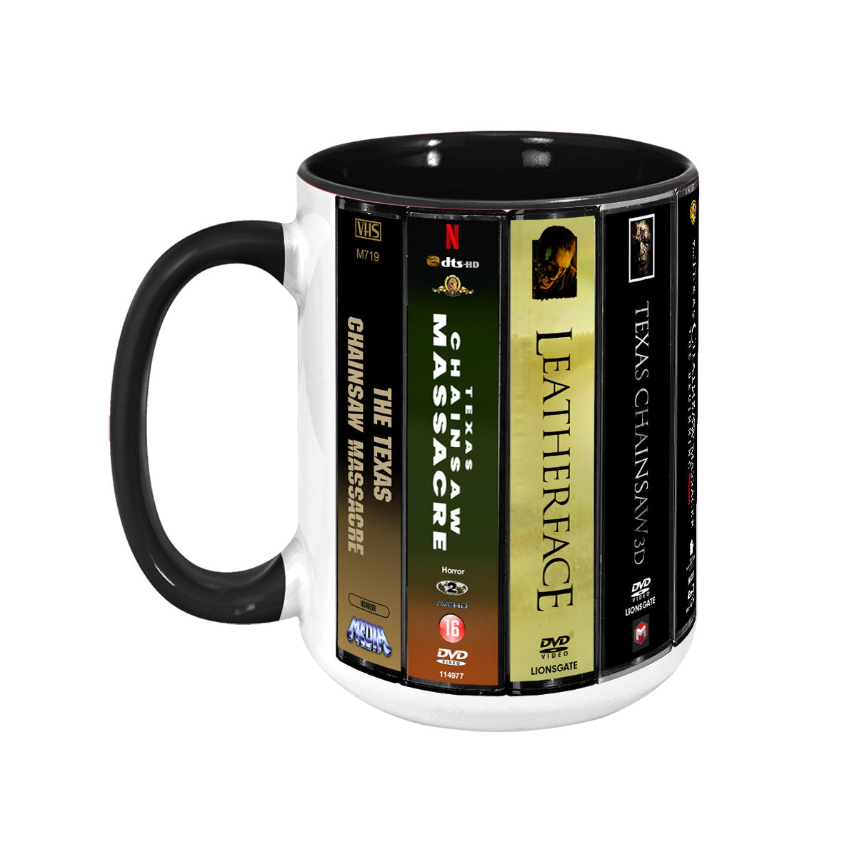 The Texas Chainsaw Massacre VHS Movies Collection Retro Accent Mug