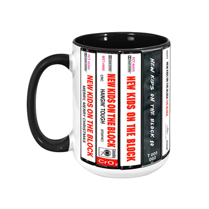 New Kids on the Block Albums Cassette Collection Retro Accent Mug