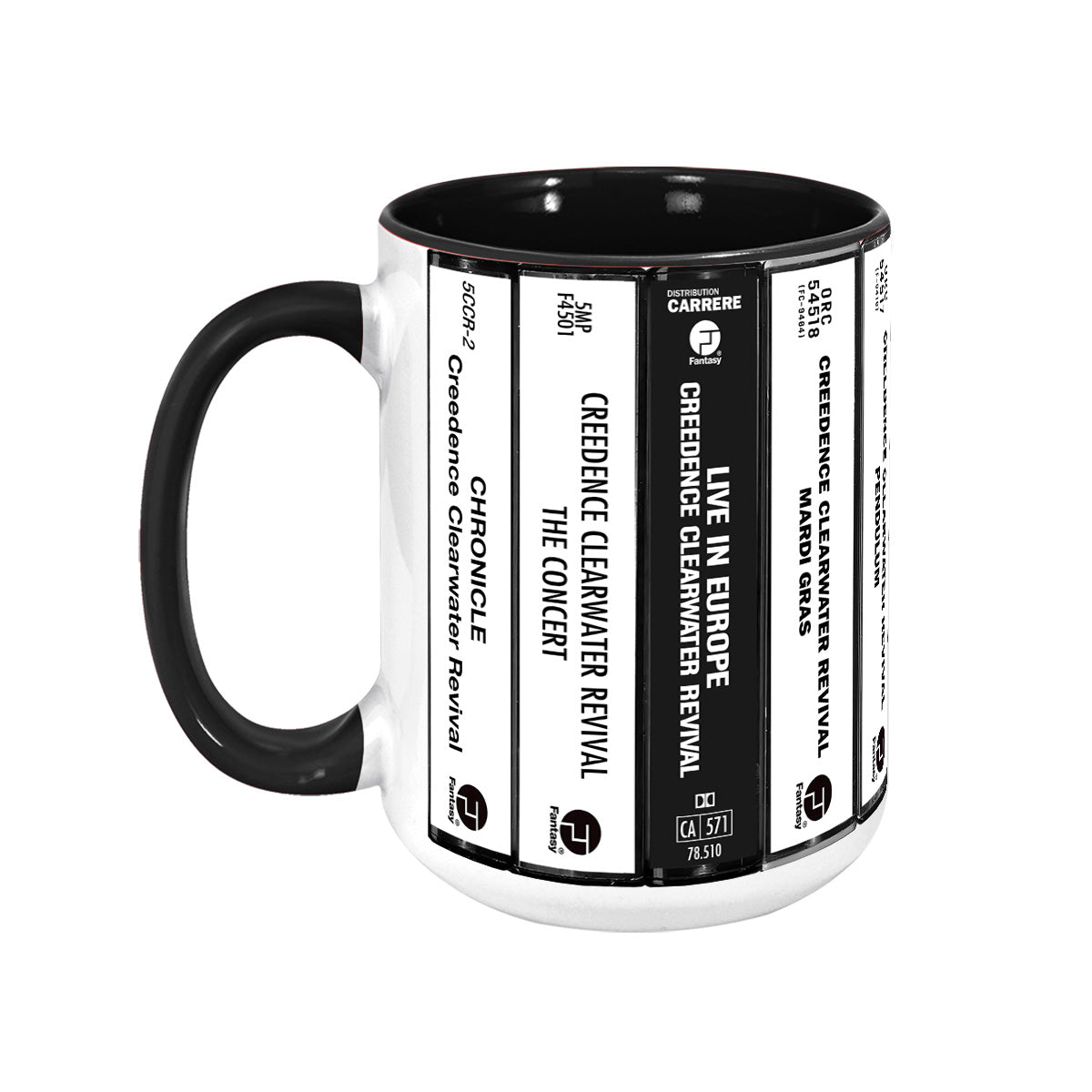 Creedence Clearwater Revival Albums Cassette Collection Retro Accent Edge-to-Edge Printed Mug