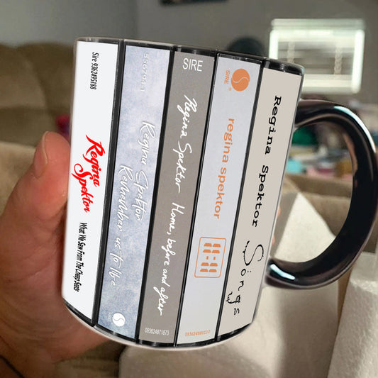 Regina Spektor Albums Cassette Collection Retro Accent Edge-to-Edge Printed Mug