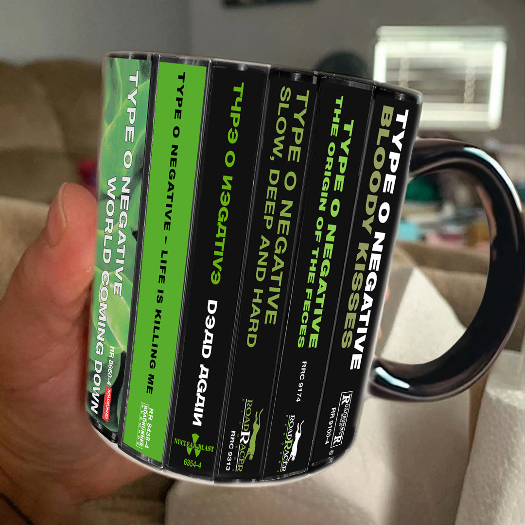 Type O Negative Albums Cassette Collection Retro Accent Mug