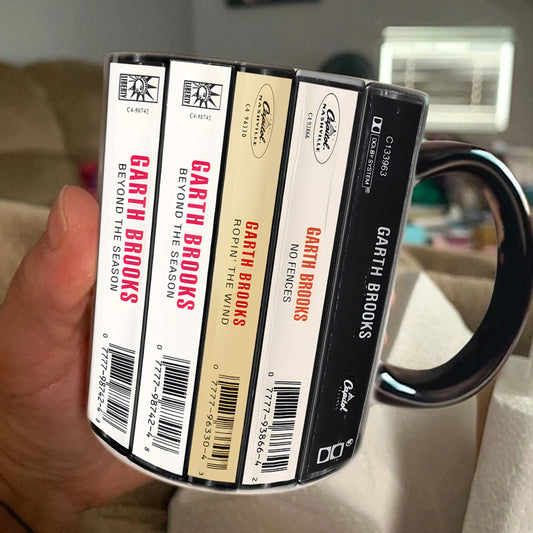 Garth Brooks Albums Cassette Retro Accent Mug