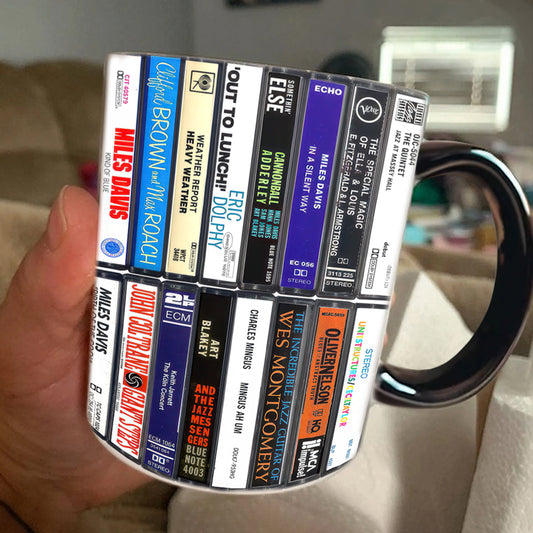 Jazz Albums Cassette Retro Collection Accent Mug