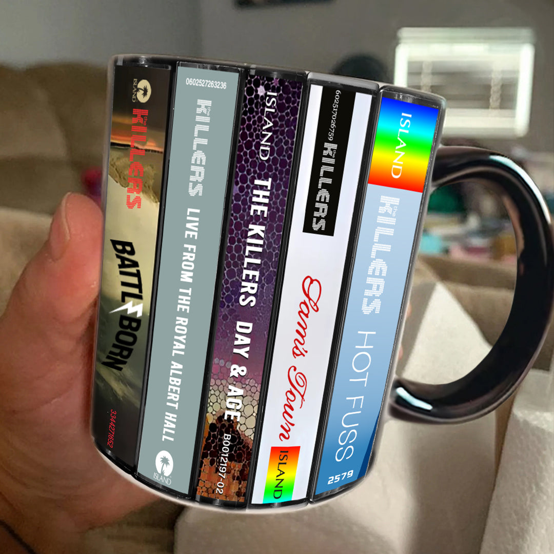 The Killers Albums Cassette Collection Retro Accent Mug