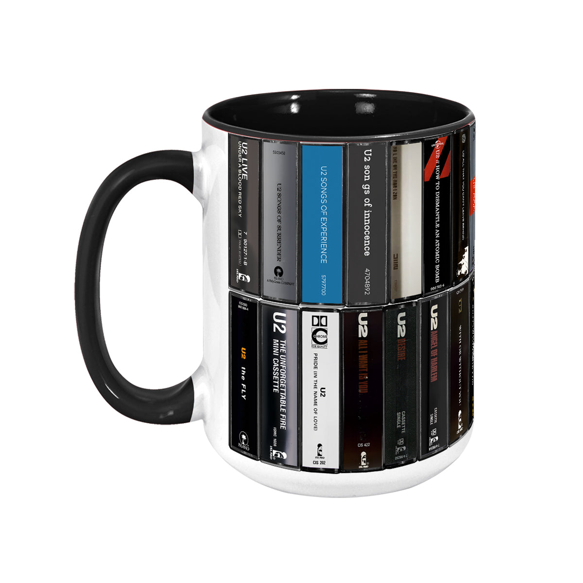 U2 Albums Cassette Retro Collection Accent Mug - Extended Version
