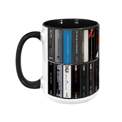 U2 Albums Cassette Retro Collection Accent Mug - Extended Version