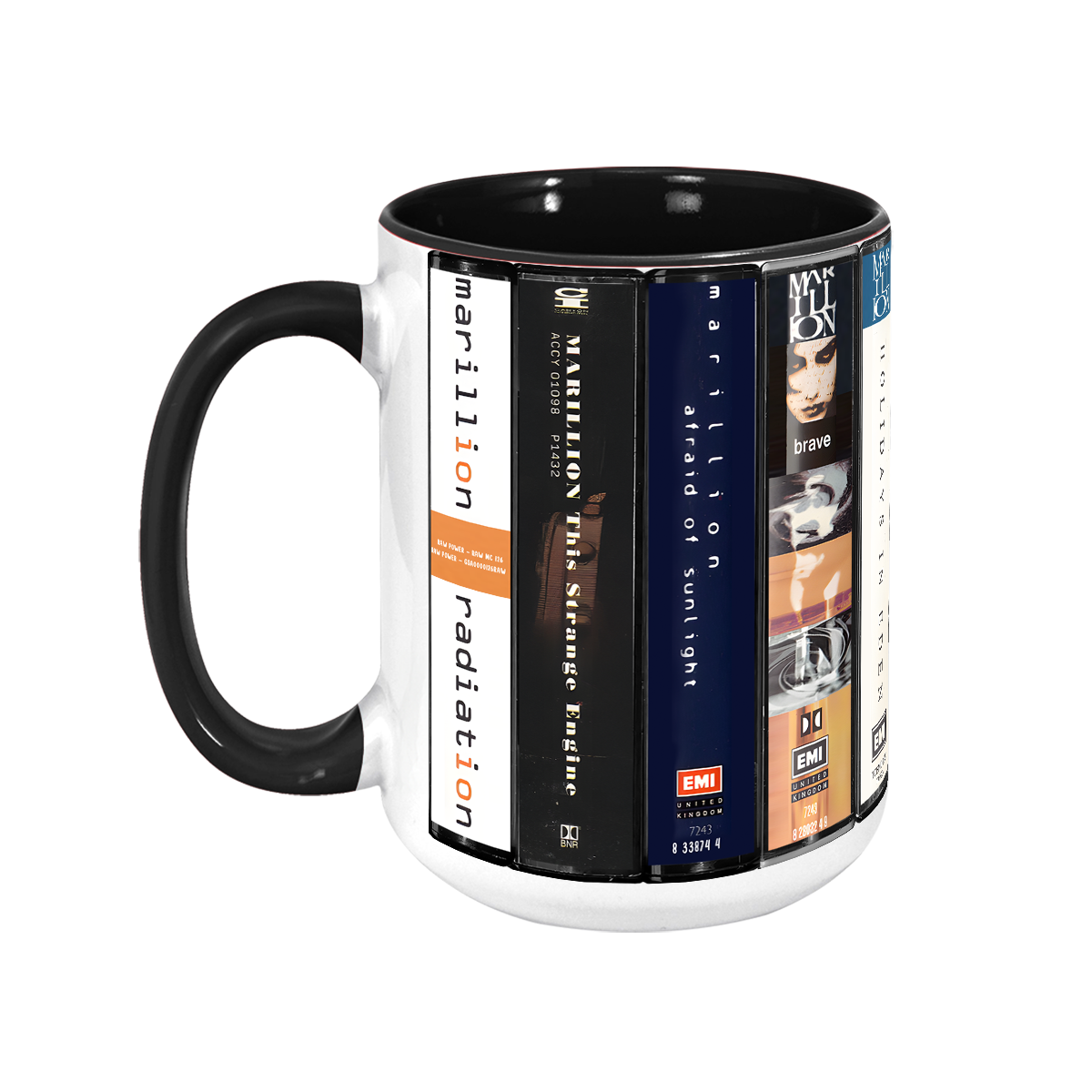 Marillion Albums Cassette Collection Retro Accent Mug