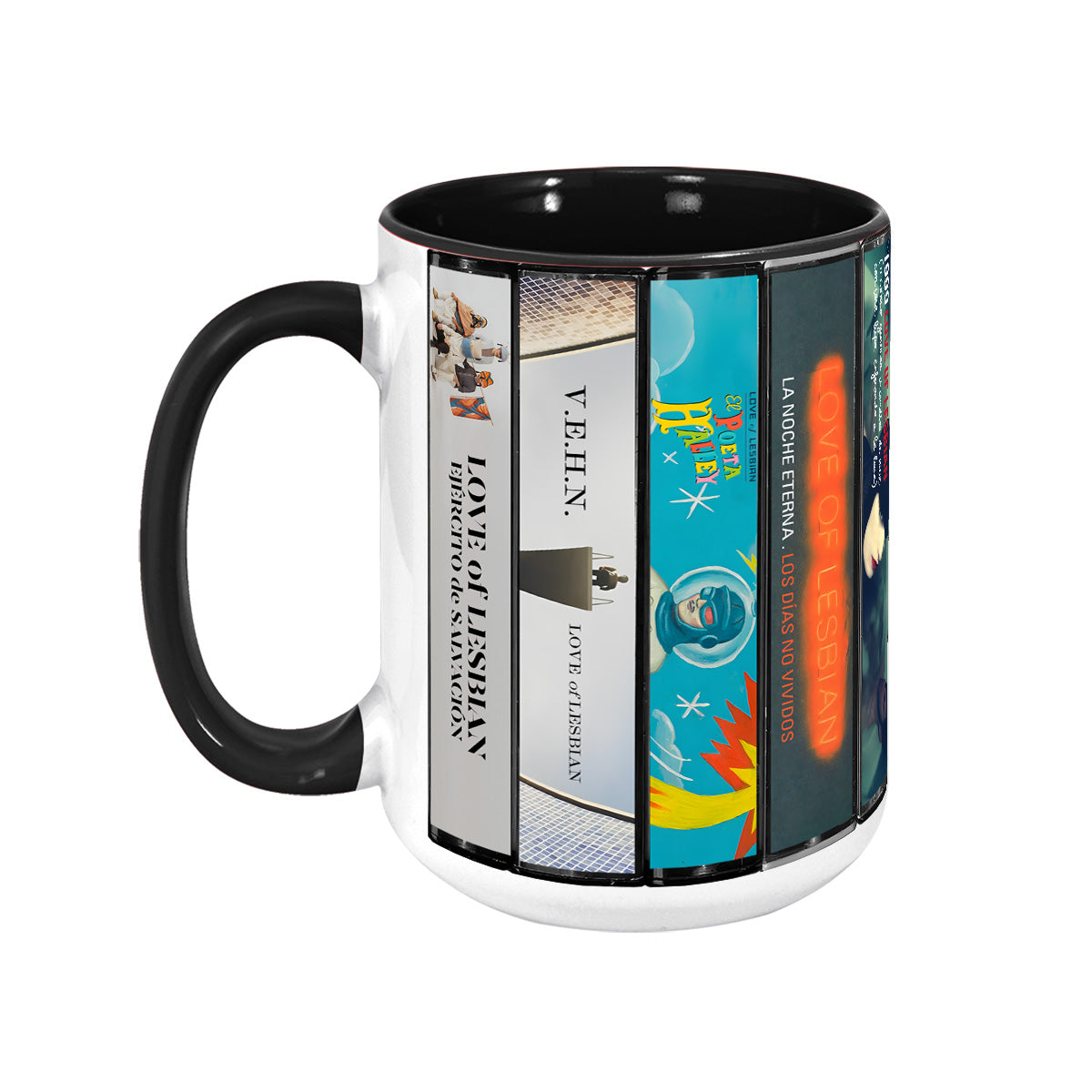 Love of Lesbian Albums Cassette Collection Retro Accent Mug