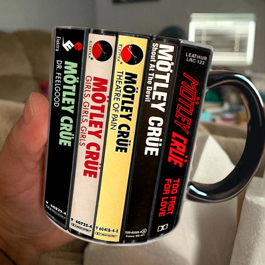 Motley Crue Albums Cassette Retro Collection Accent Mug