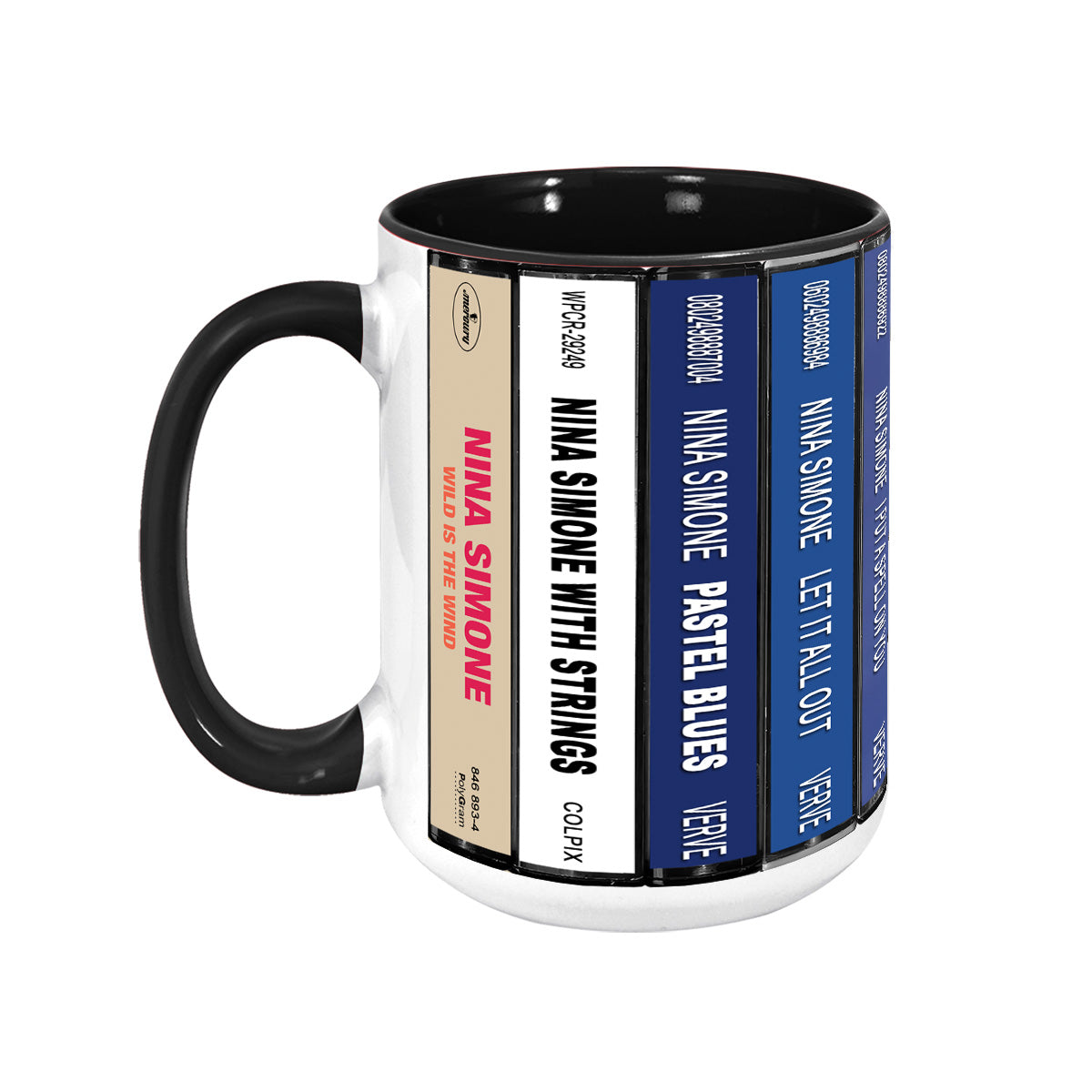 Nina Simone Albums Cassette Collection Retro Accent Mug