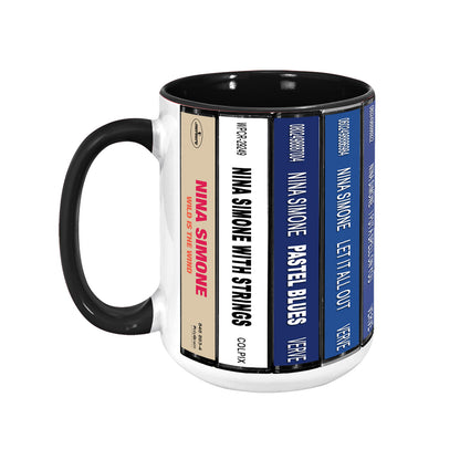 Nina Simone Albums Cassette Collection Retro Accent Mug