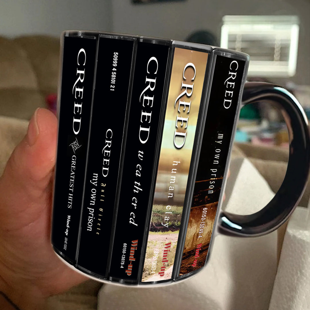 Creed Albums Cassette Collection Retro Accent Mug