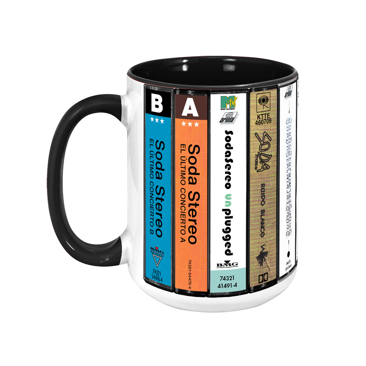 Soda Stereo Albums Cassette Collection Retro Accent Mug