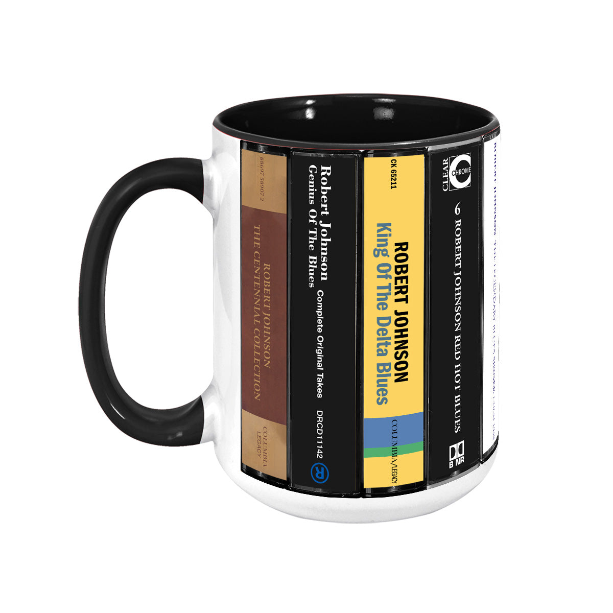Robert Johnson Albums Cassette Collection Retro Accent Mug