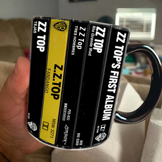 ZZ Top Albums Cassette Collection Retro Accent Mug