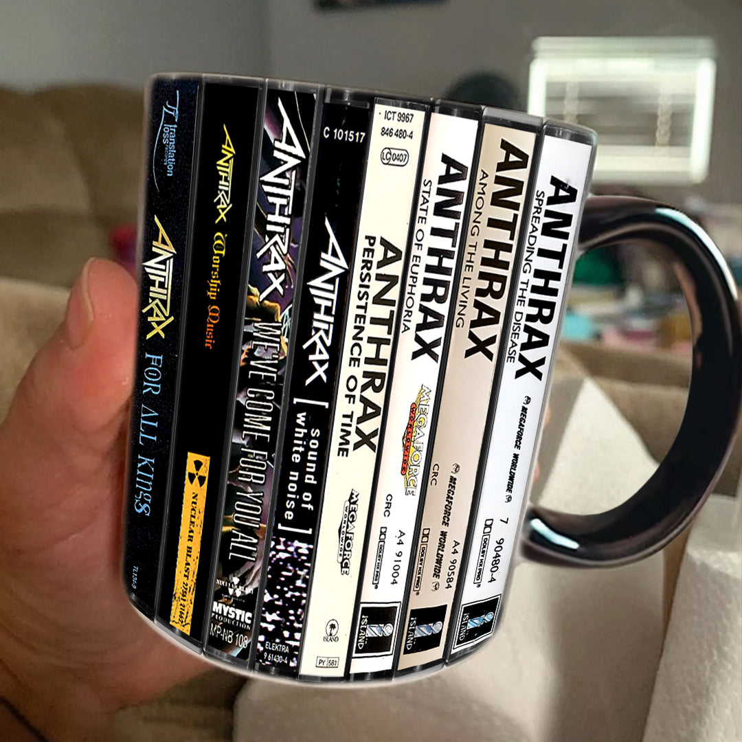 Anthrax Albums Cassette Collection Retro Accent Mug