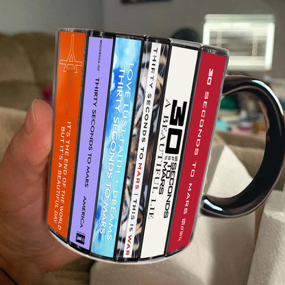 30 Seconds to Mars Albums Cassette Collection Retro Accent Mug
