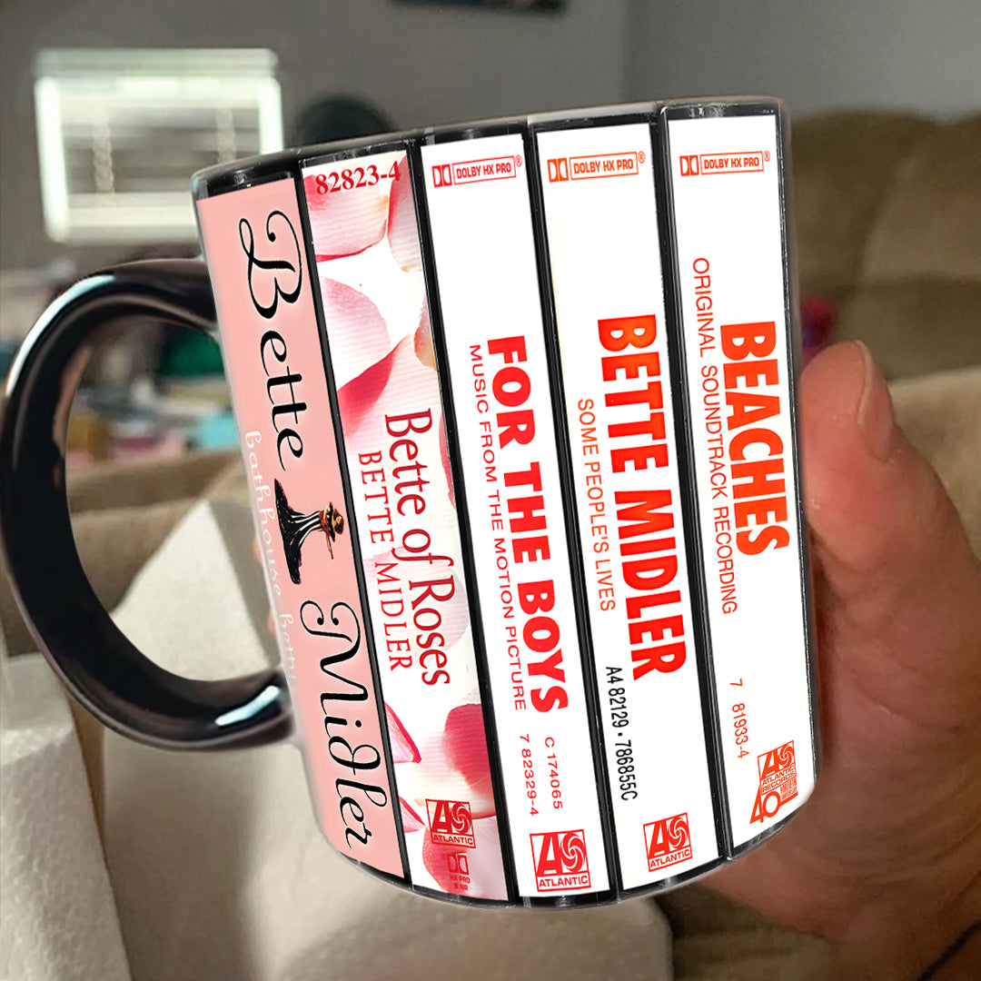 Bette Midler Albums Cassette Collection Retro Accent Mug