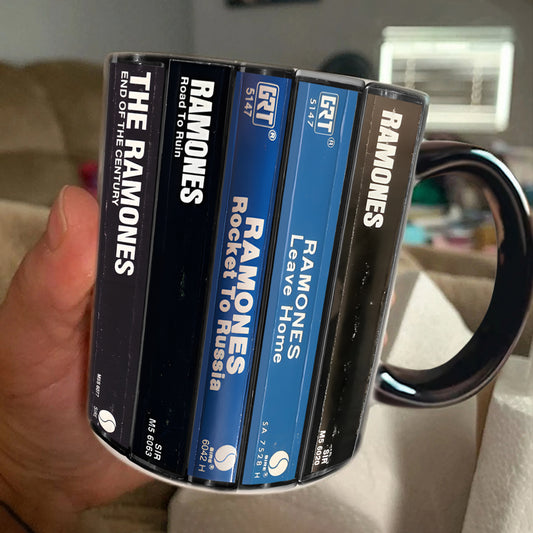 Ramones Albums Cassette Collection Retro Accent Mug