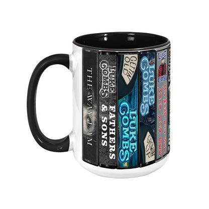 Luke Combs Albums Cassette Collection Retro Accent Mug