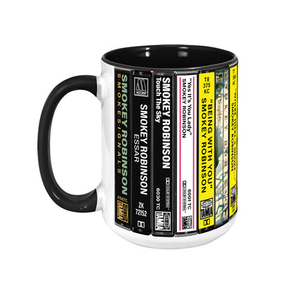 Smokey Robinson Albums Cassette Collection Retro Accent Mug