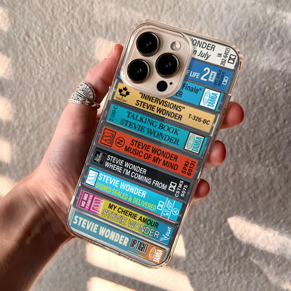Stevie Wonder Albums Cassette Collection Retro Phone Case