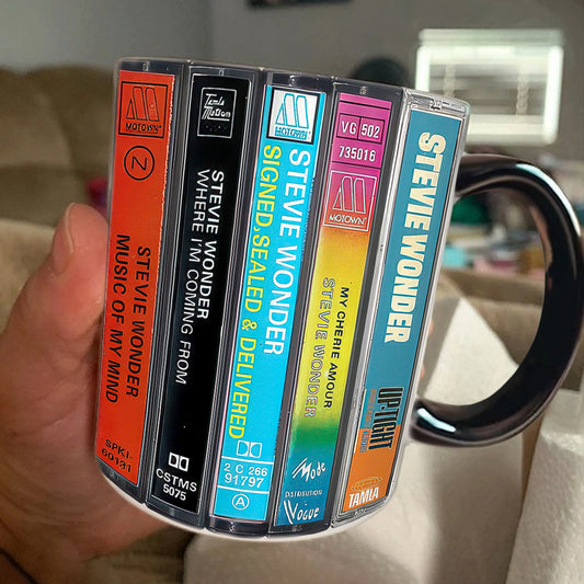 Stevie Wonder Albums Cassette Retro Collection Accent Mug