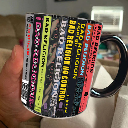 Bad Religion Albums Cassette Collection Retro Accent Edge-to-Edge Printed Mug