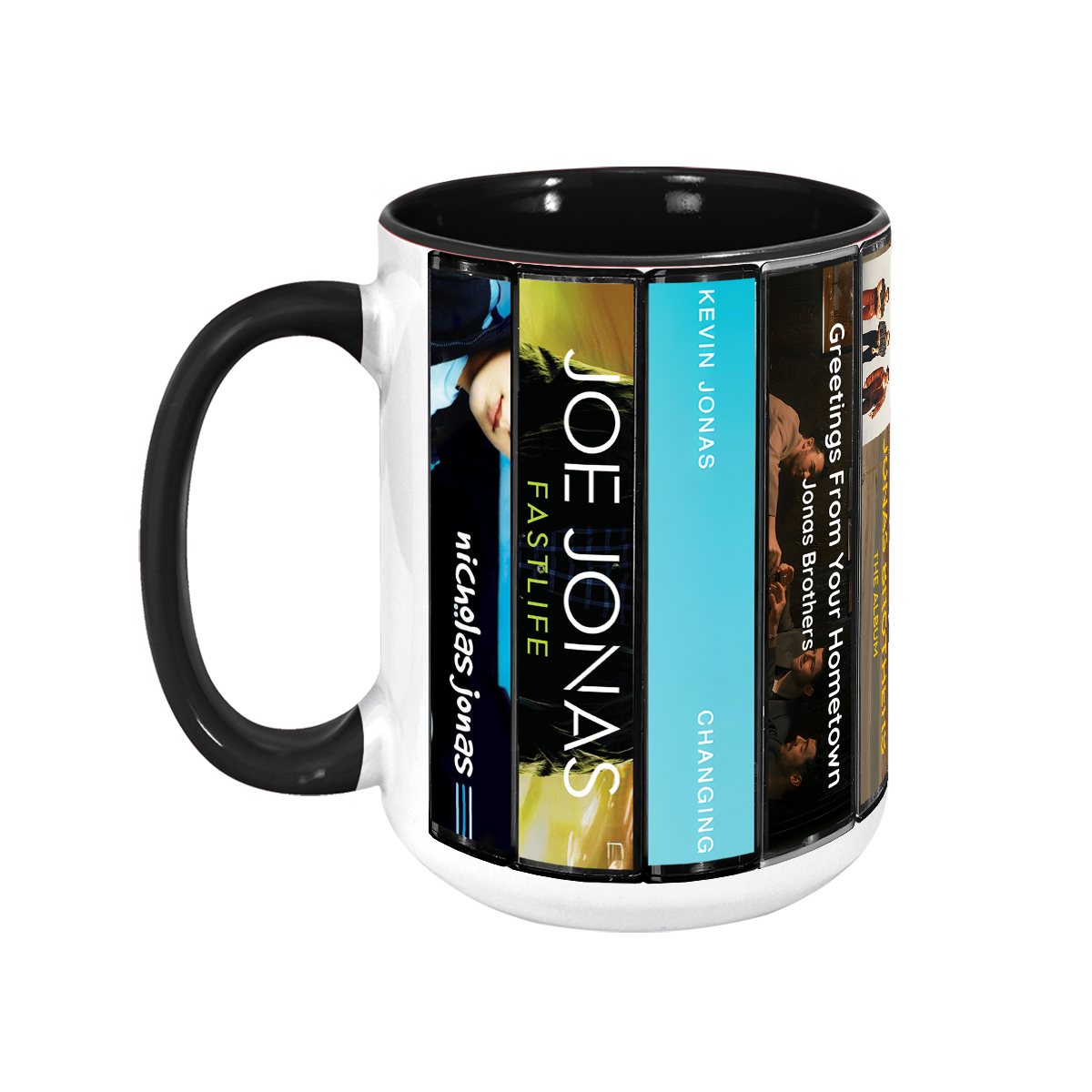 Jonas Brothers Albums Cassette Collection Retro Accent Mug