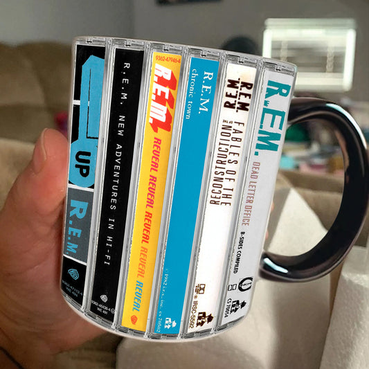 R.E.M Albums Cassette Collection Retro Accent Mug