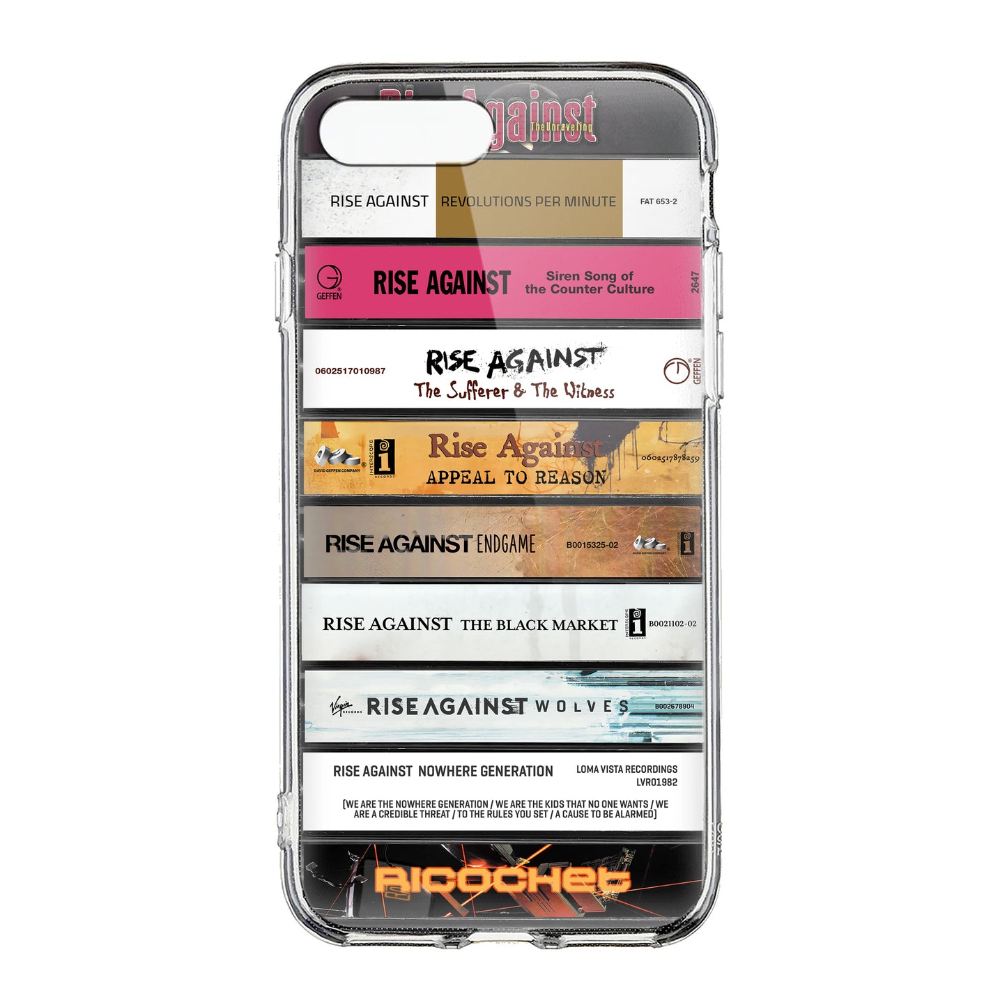 Rise Against Albums Cassette Collection Retro Phone Case