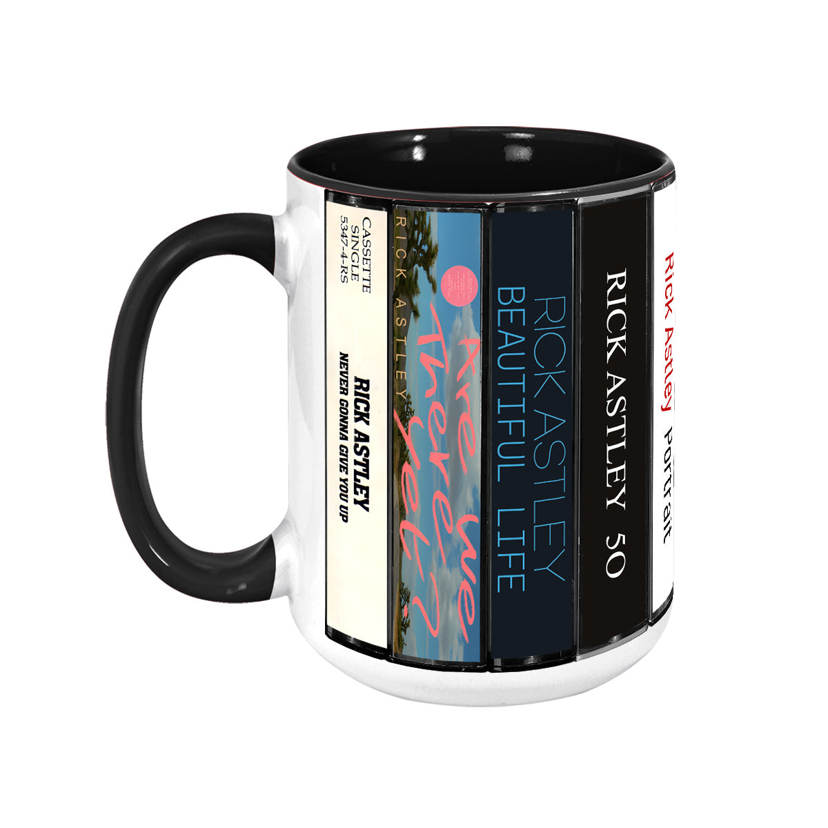 Rick Astley Albums Cassette Collection Retro Accent Mug