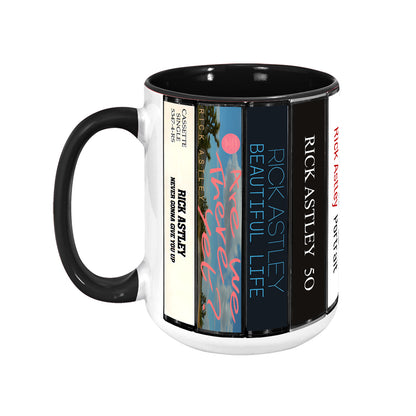 Rick Astley Albums Cassette Collection Retro Accent Mug