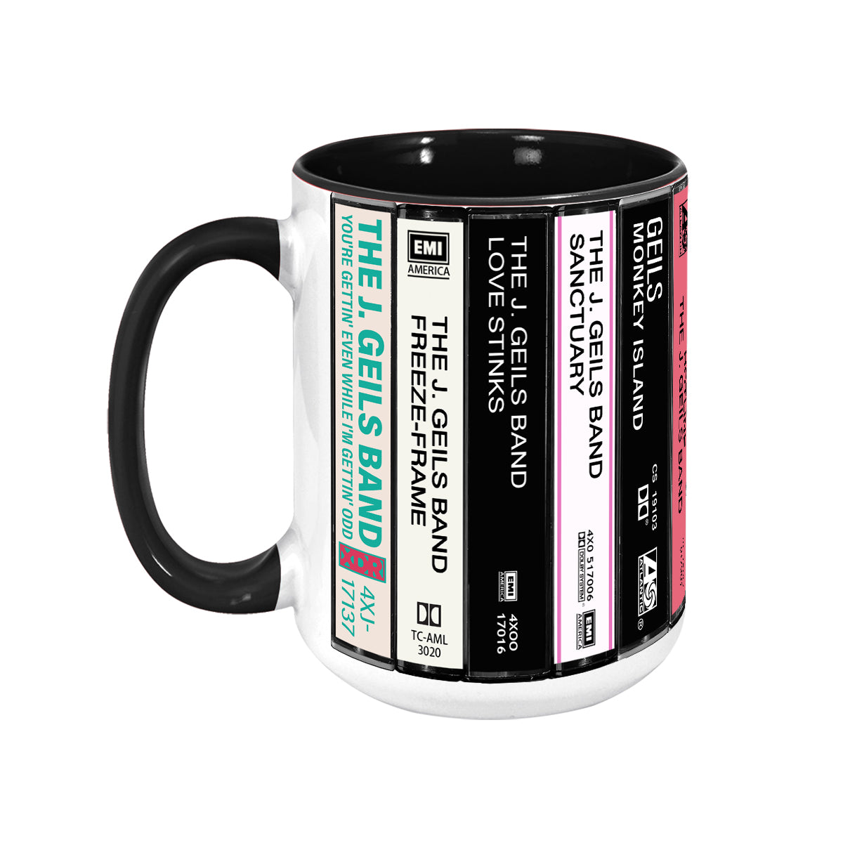 The J. Geils Band Albums Cassette Collection Retro Accent Mug