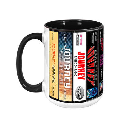 Journey Albums Cassette Collection Retro Accent Edge-to-Edge Printed Mug